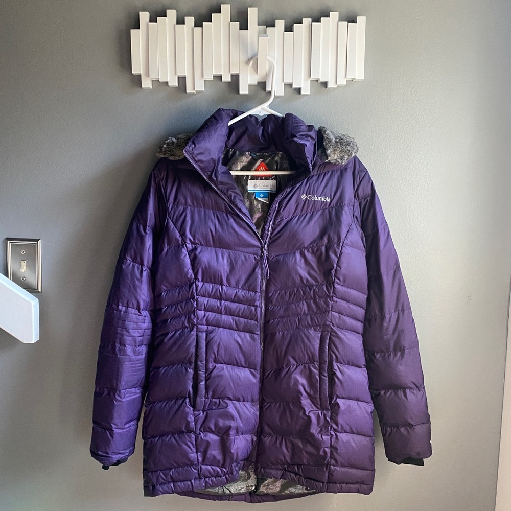 Long Omni-Heat Puffer Jacket with Removable Hood